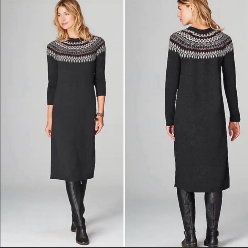 J. Jill fairaisle sweater dress in charcoal